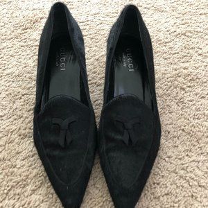 Gucci Black Ponyhair Kitten Heel